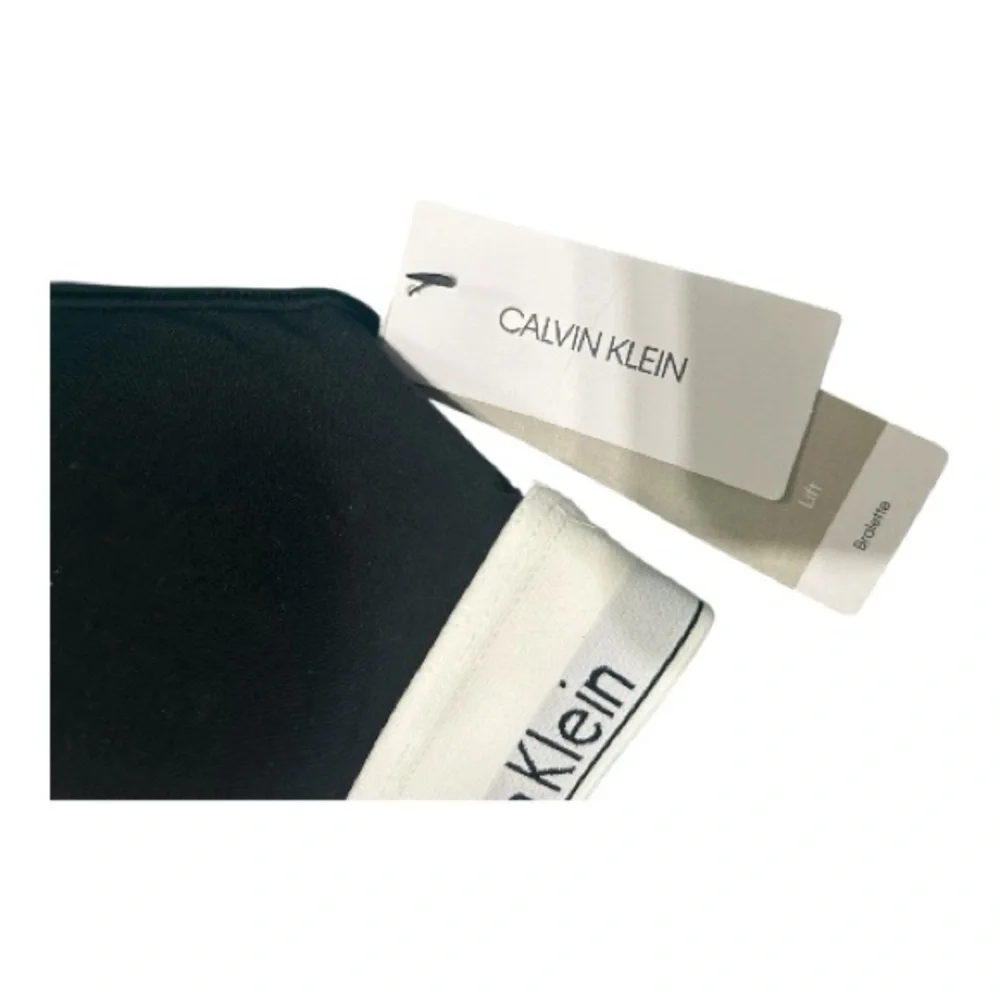 Calvin Klein Black and White Cross-Back Bralette - Picture 6 of 7